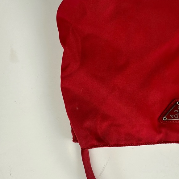 Authentic PRADA Test Triangular logo Shoulder Bag Tote Bag Red Nylon *Read* - Picture 4 of 16